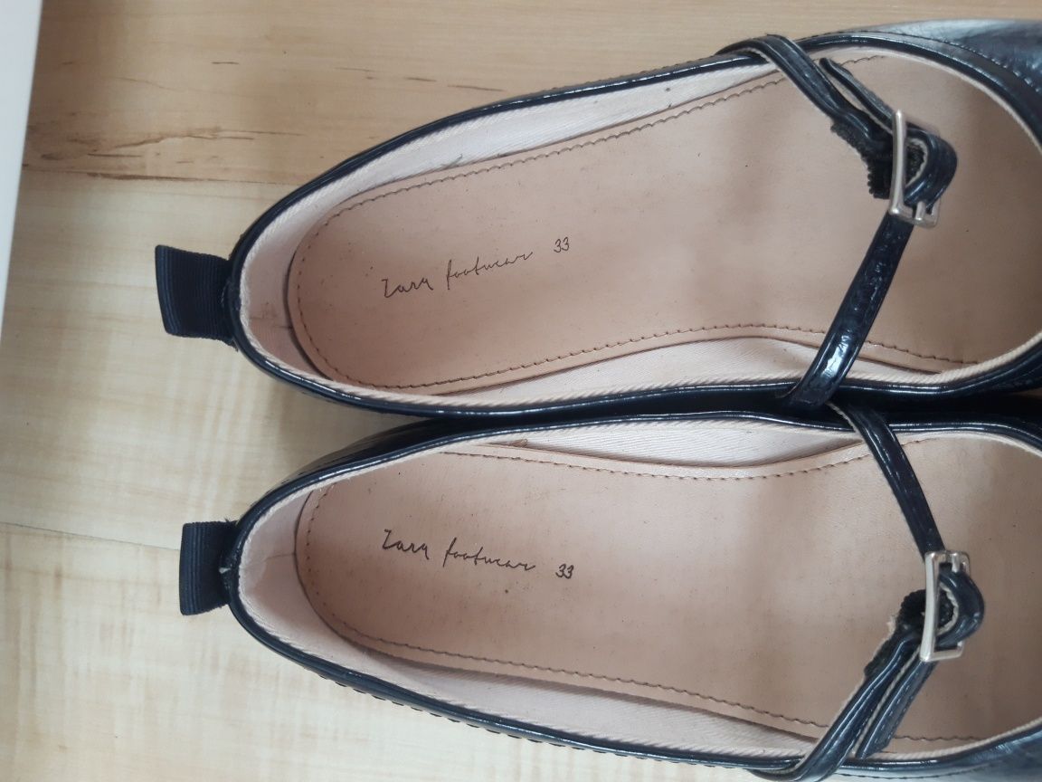 Buty Zara balerinki lakierowane r.33