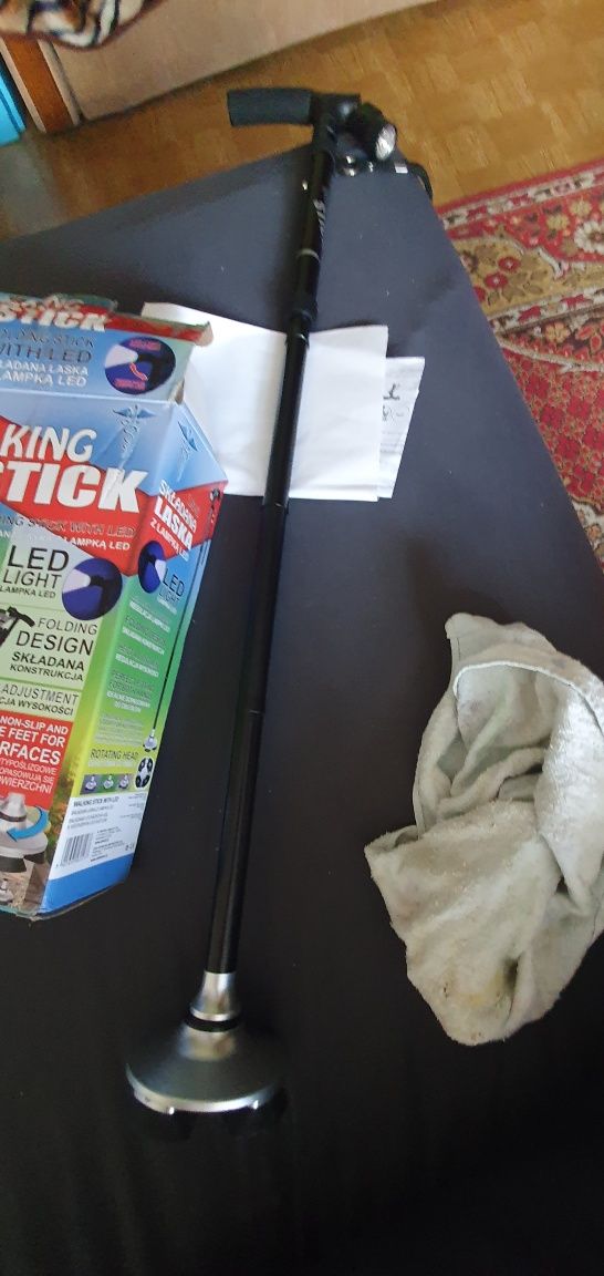 Składana laska CZWÓRNÓG lekka, z regulacją i pochyłem okazja do 150kg