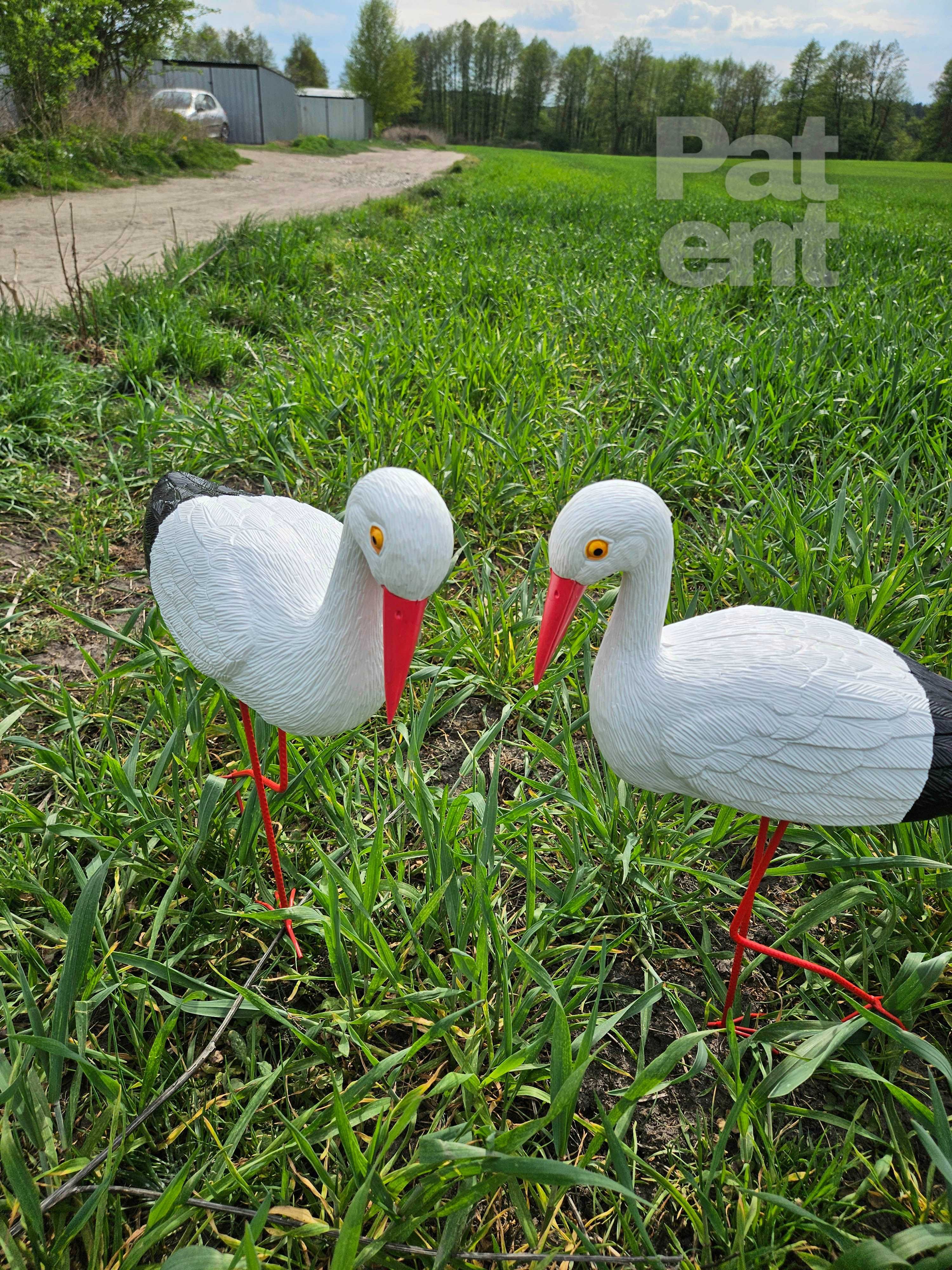 Figurki bocian bociek do ogrodu dekoracja działka ozdoba 2 szt.