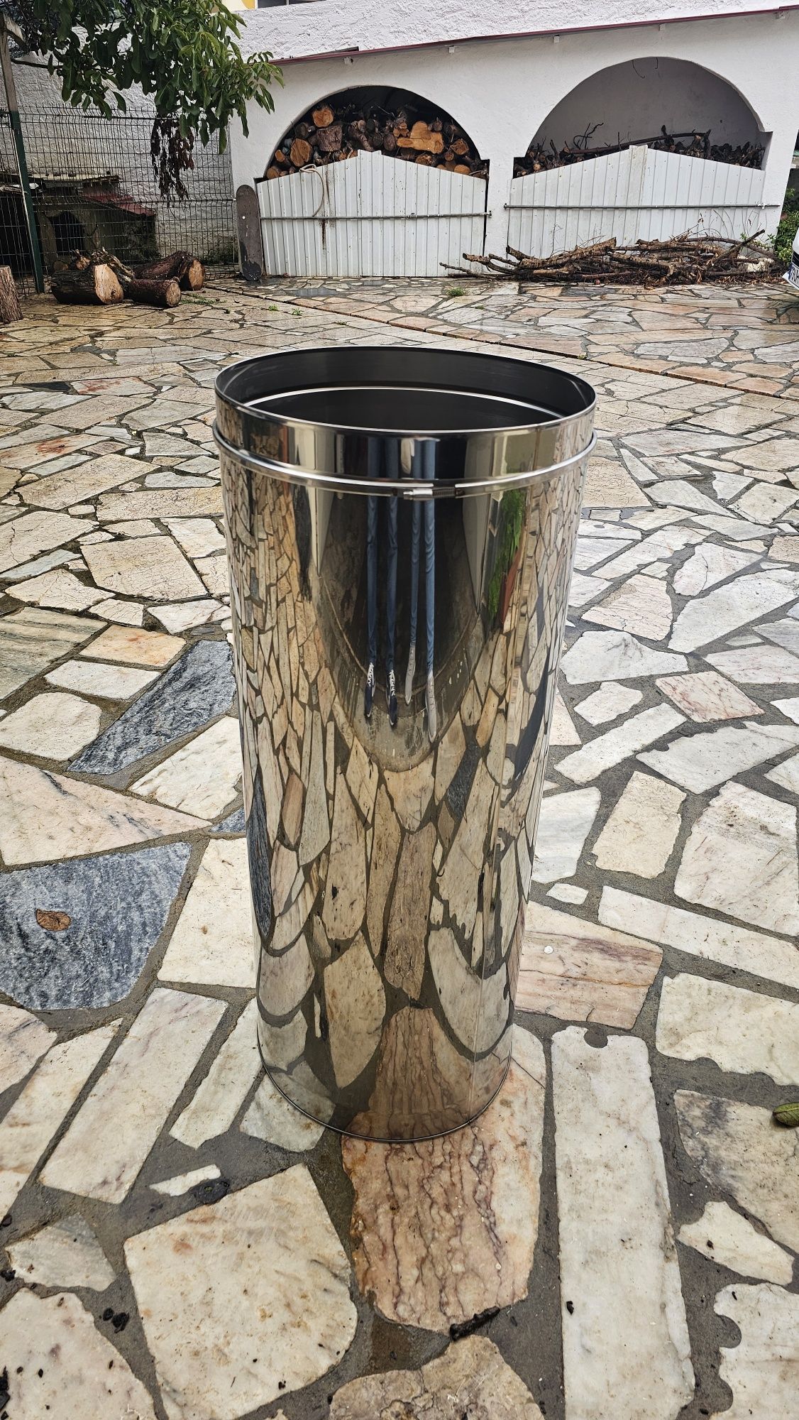 Tubo aço inox 40cm x 99cm