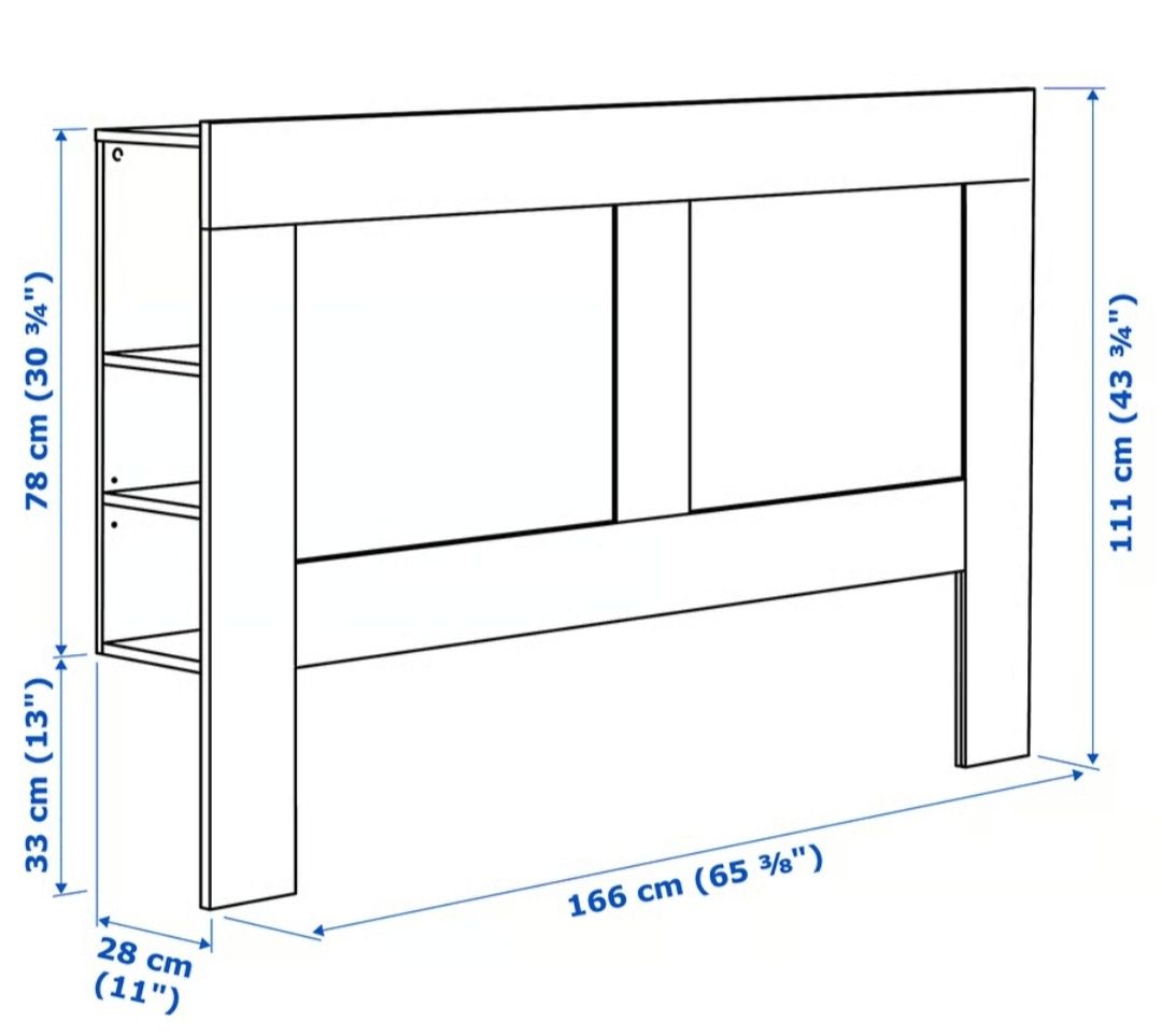 BRIMNES Cabeceira c/arrumação, branco 160 cm  Ikea
Cabeceira c/arrumaç