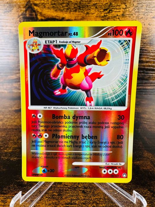 Magmortar 12/123 Reverse Diament Perła Tajemne Skarby PL Karta Pokemon