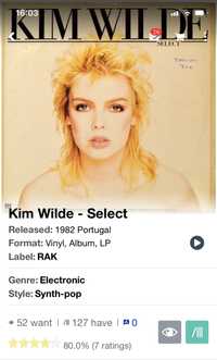 Lp vinil -  “Kim Wilde - Select”
