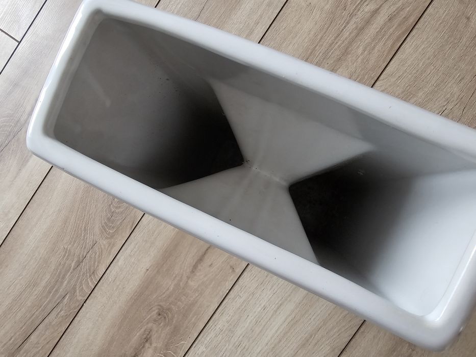 Duży ciężki wazon waza na kwiaty ozdobna prostokąt