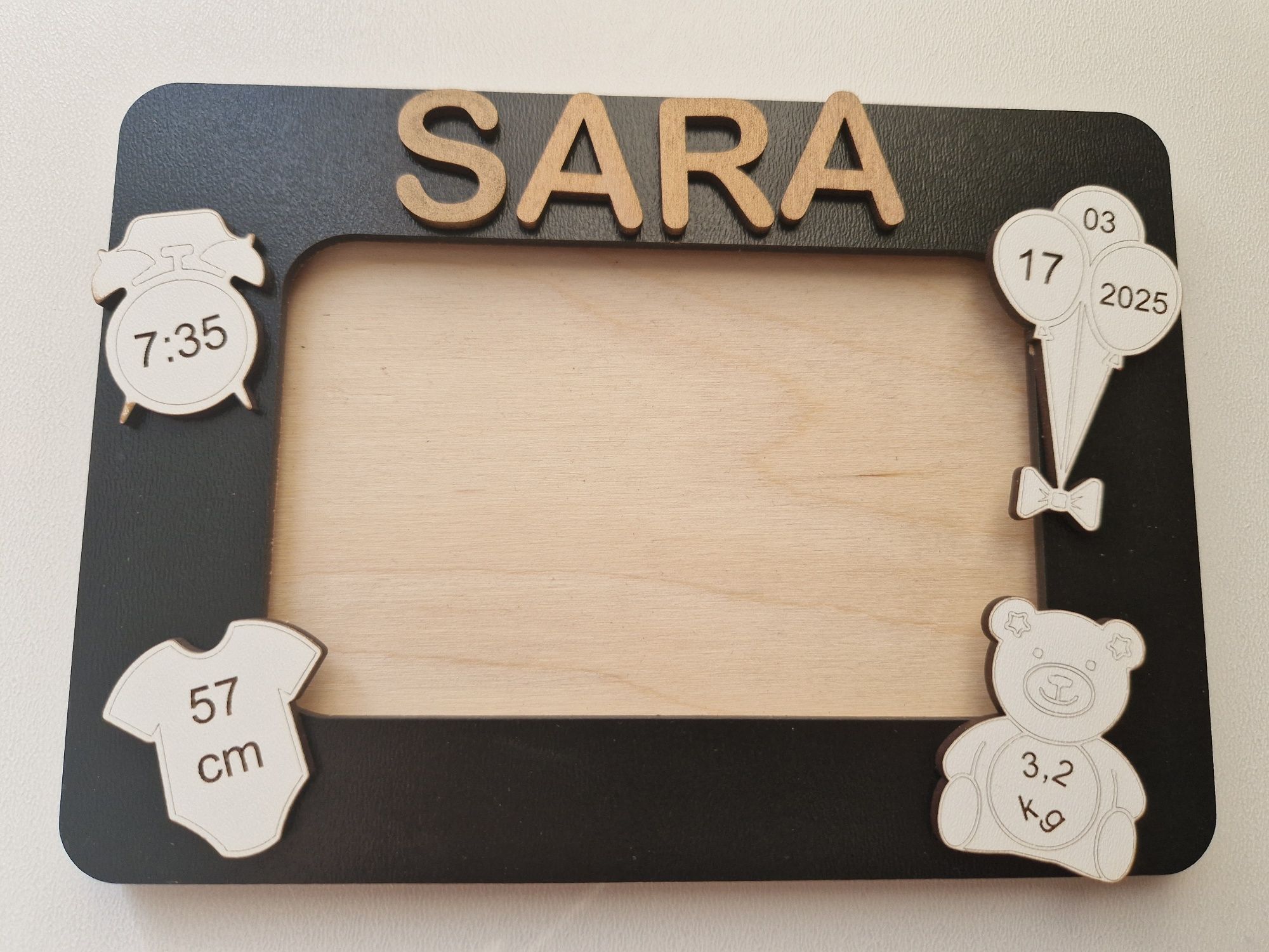 Ramka personalizowana 3D metryczka Dowolny napis