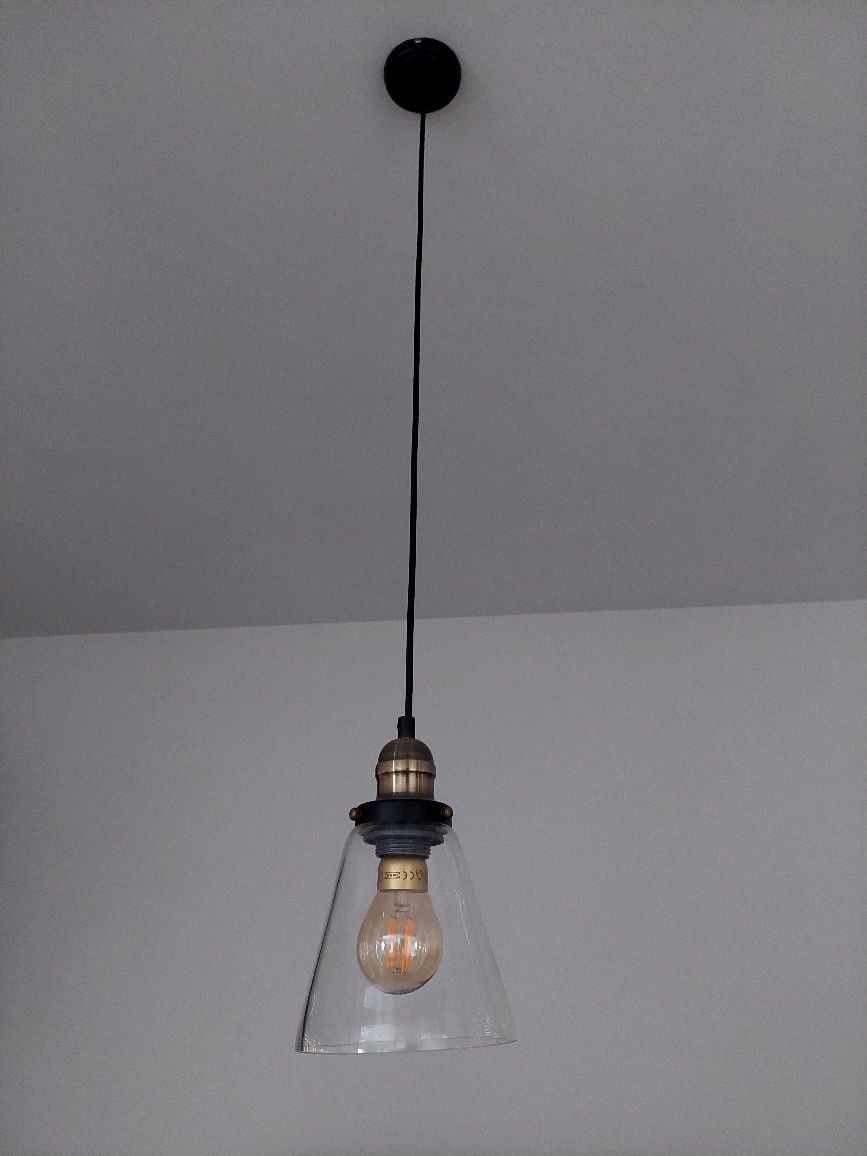 Lampa wisząca pojedyncza loft szklana