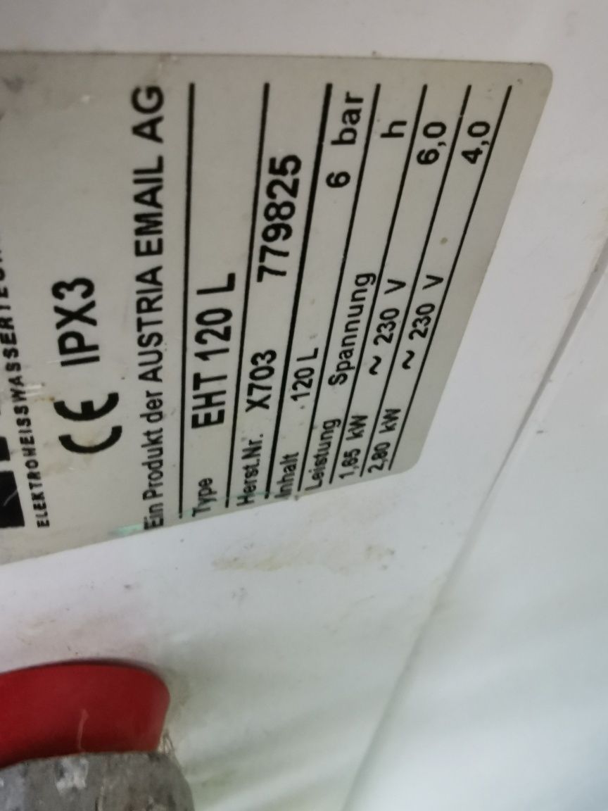 Bojler 120 Litrów  Firmy Echt sprawny dodatkowy termostat, uchwyty