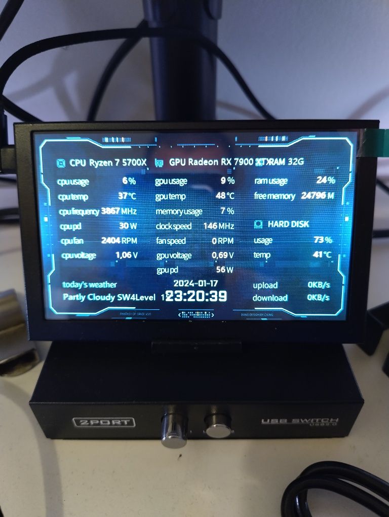 monitor tela secundaria IPS 5 pol turzx usb c monitoramento cpu gpu