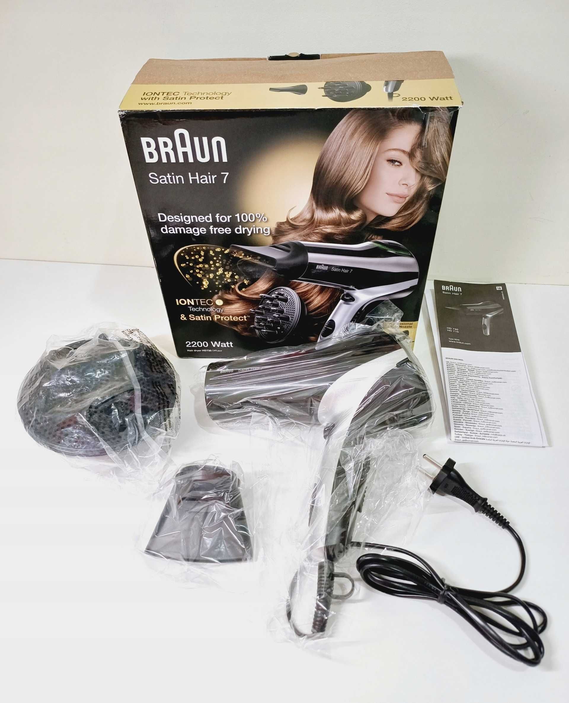 Suszarka do włosów Braun Satin Hair 7 HD730 czarna profesjonalna