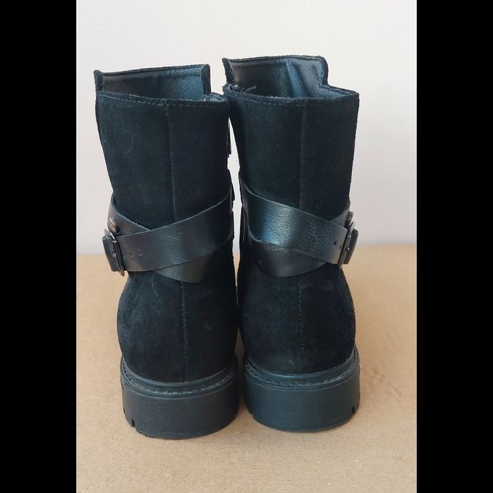 Жіночі зимові чоботи черевики замша 38 розмір 24 см ботинки зимние кож