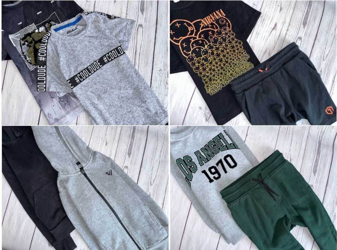 r.116-122 Mega Paka 56szt zestaw ubranek dla chłopca LATO nike adidas