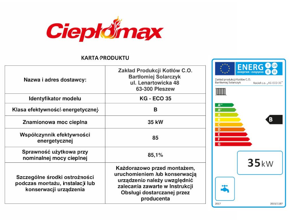 Kocioł piec kotły z podajnikiem EKOGROSZEK 35KW 300m2 5 KLASA Pleszew