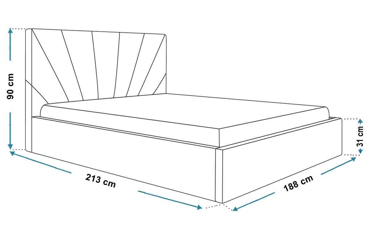 Łóżko tapicerowane Slim3 szare 180x200 Stelaż + pojemnik dużo kolorów