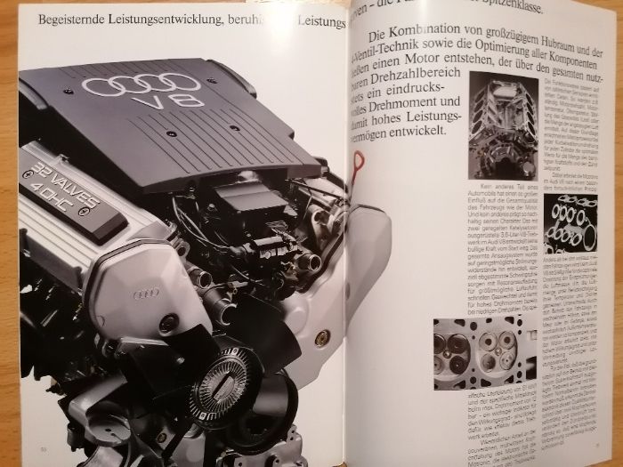 Prospekt AUDI-Program 80,90,Coupe,S2,100,200,V8,Quattro 20V