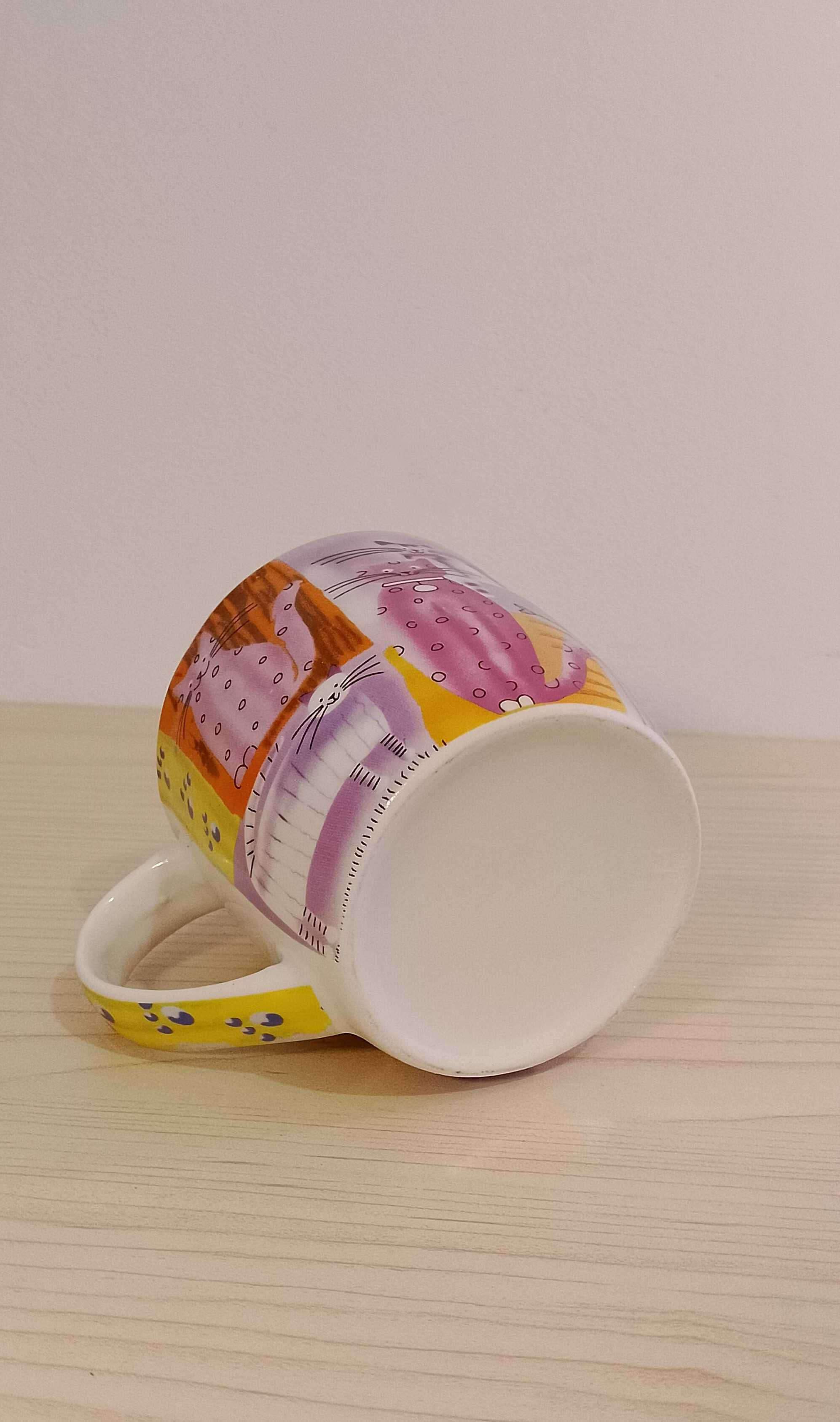 Kubek ceramiczny koty, 300 ml /nowy/.
