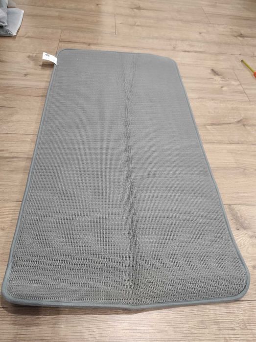 gruby dywanik szary lazienkowy do łazienki chenille 120x60cm