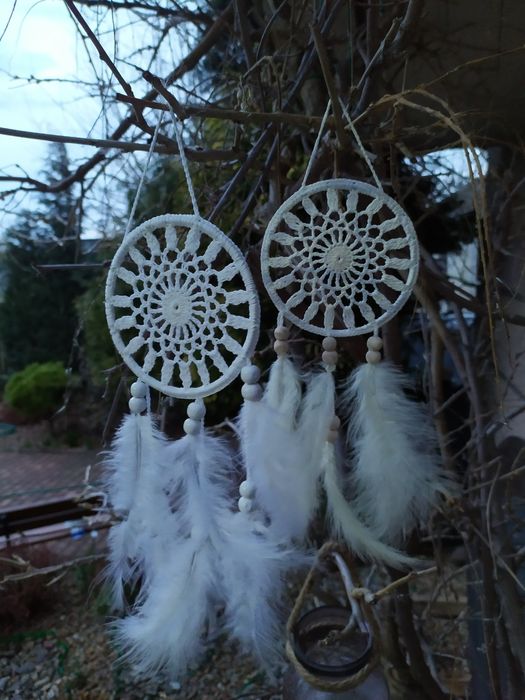 Szydełkowy łapacz snów 10 cm, szydełko rękodzieło