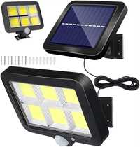 LAMPA Solarna HALOGEN Reflektor Czujnik Ruchu i Zmierzchu 120 LED