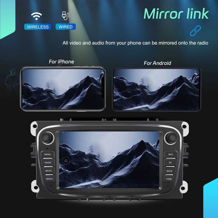 Rádio Android 15 Ford Focus S-Max Mondeo Galaxy 6/128GB Carplay GPS