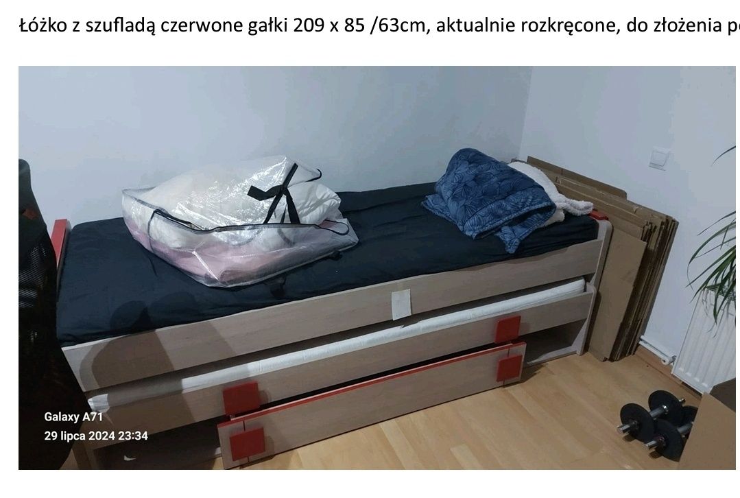 Lozko podwojne plus szafki