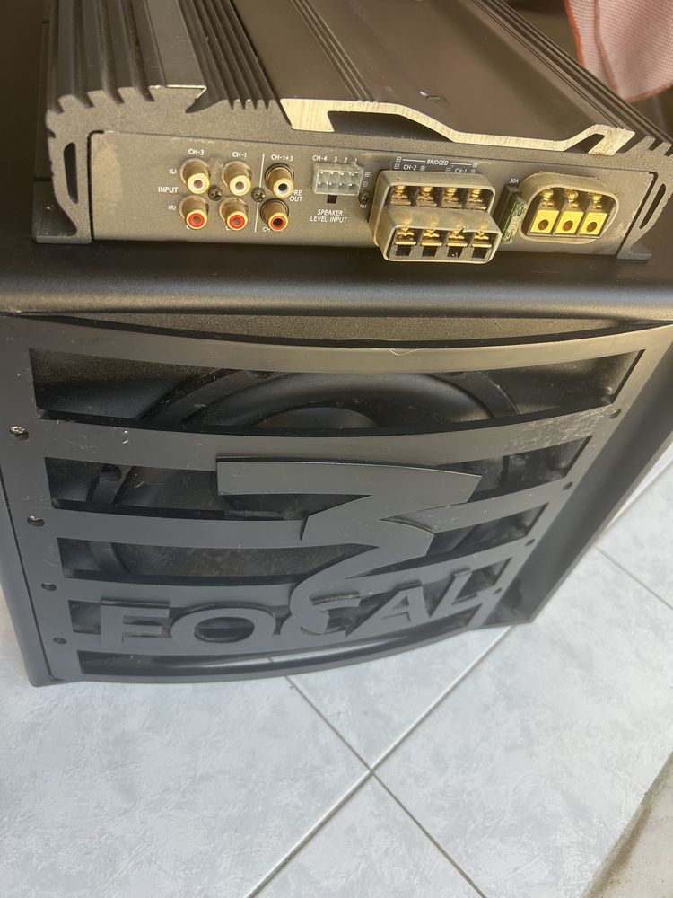 Amplificador Alpine mais Subwoofer Focal