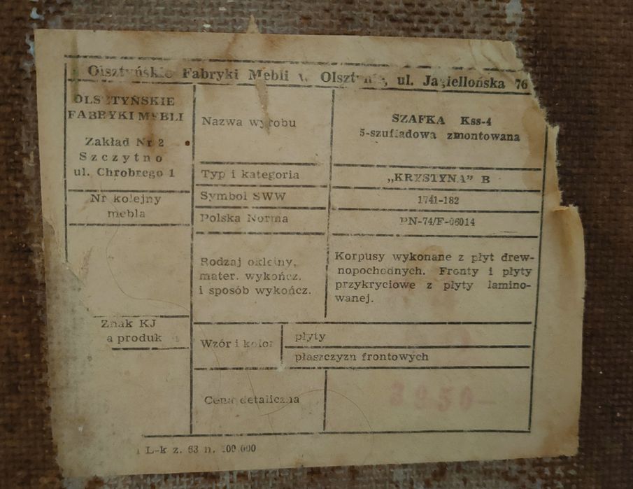 meble kuchenne 3 szafki górne/3 dolne/stół Krystyna PRL