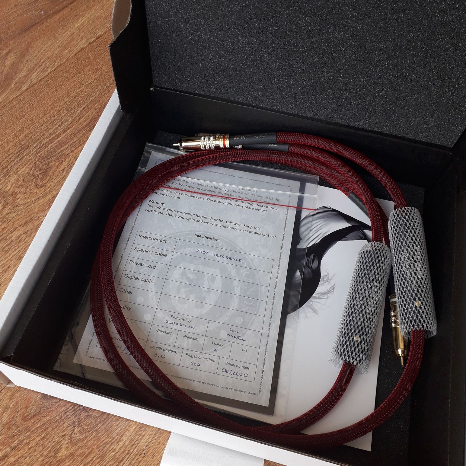 Interconnect Audiomica Laboratory Rhod Reference XLR lub RCA 1m Luxury