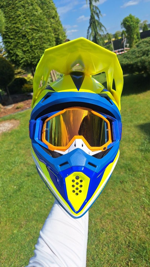 Kask motocross raven / gogle 100%