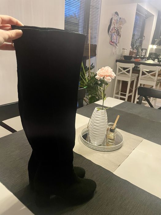 Kozaki zamszowe czarne 36