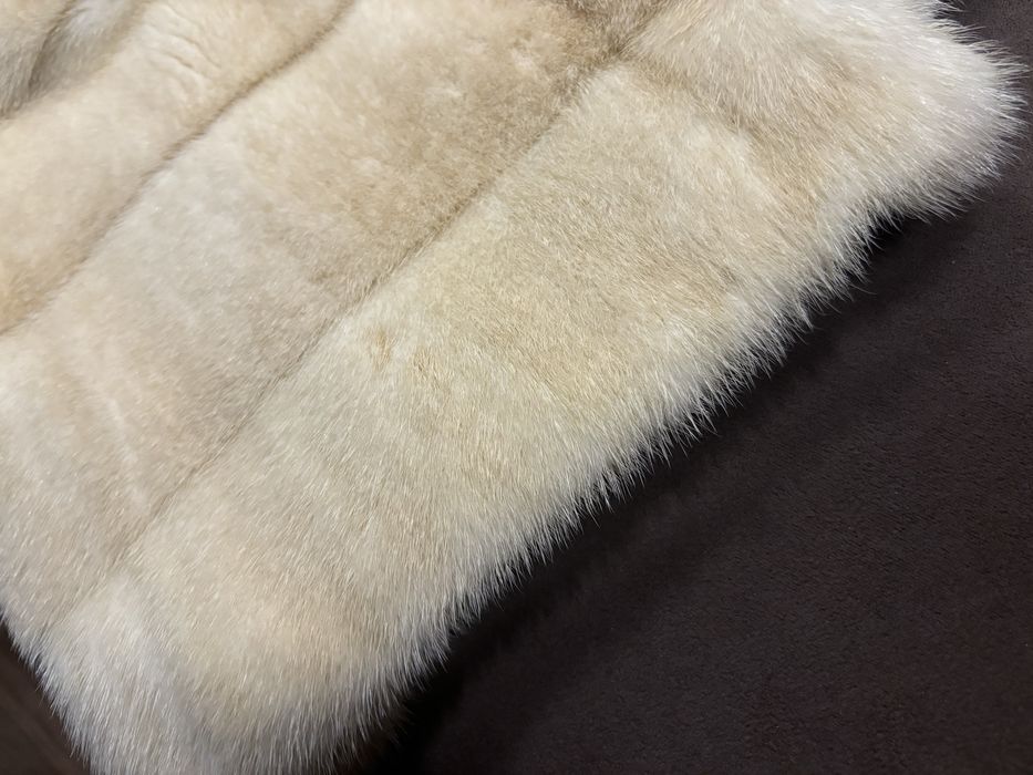 Норковая шуба бежевая