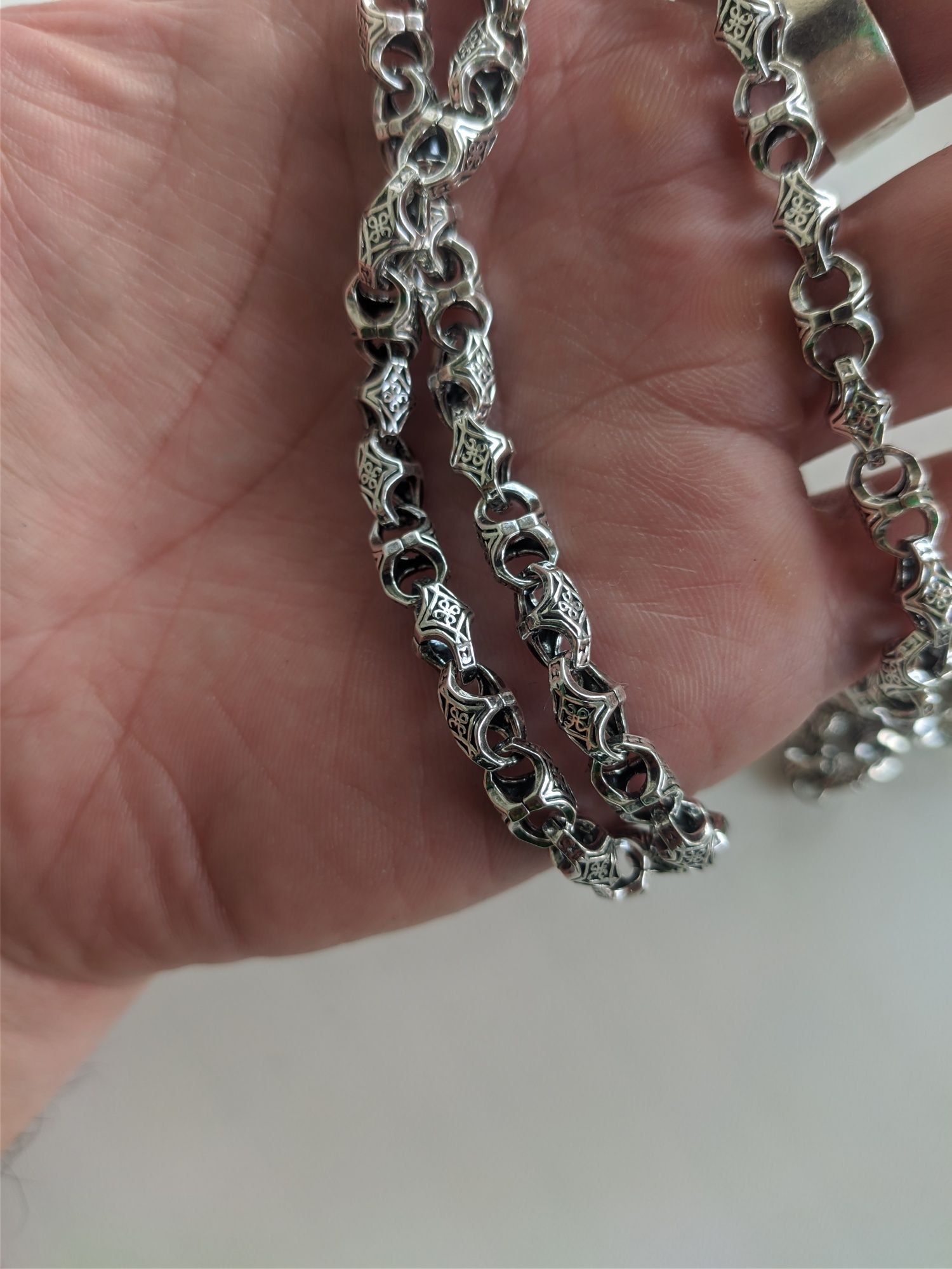Серебряная цепь 'Краб' (66см)  45грам