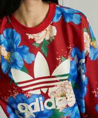 Bluza W DUŻE KWIATY  adidas Chita Sweater BJ8415 rozmiar 38 40 42