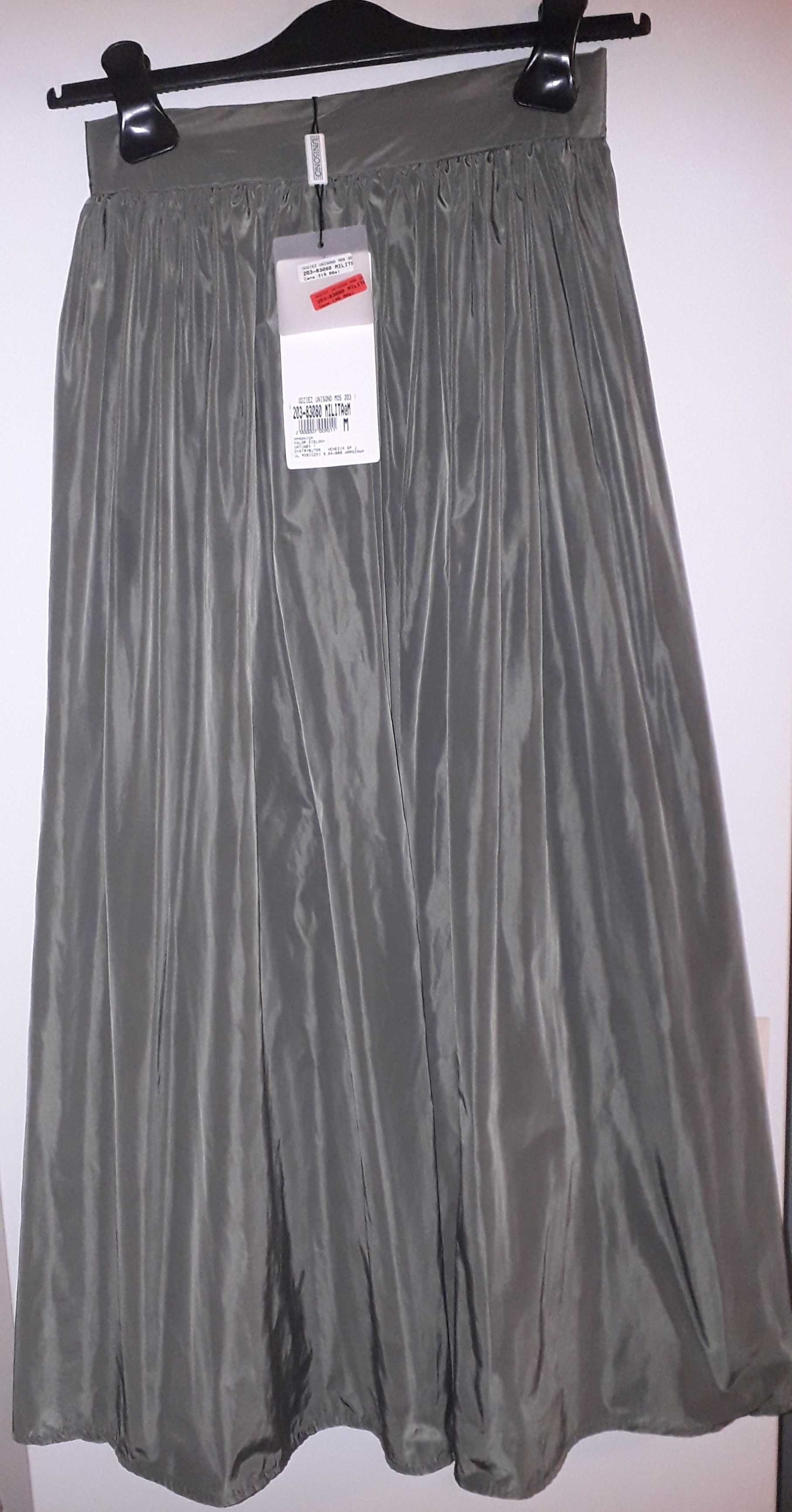 szykowna spódnica, dł. 90 cm, zgniła zieleń - rozm. M Unisono, z metką