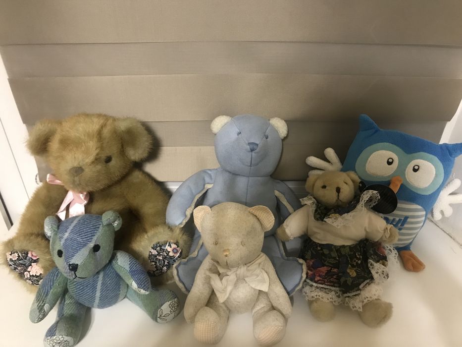 Мягкие игрушки лотами сова, мишки декоративные интерьерные