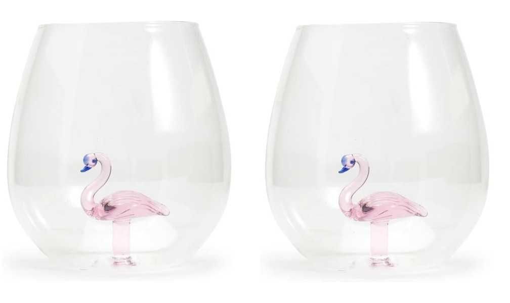 2x  Kieliszek Flamingo bez Nóżki – Elegancki Design Patelai