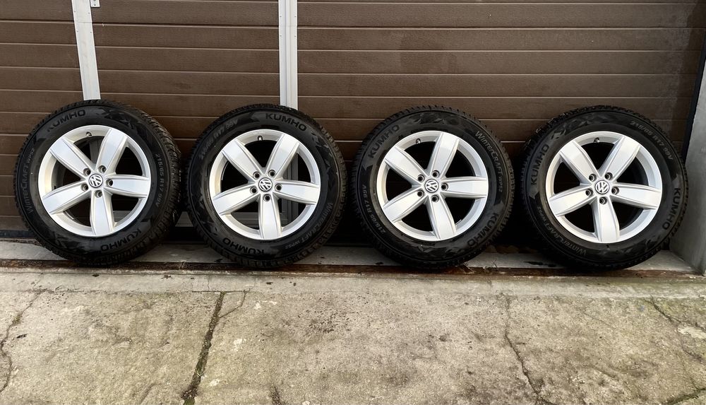 4x koła aluminiowe 5x112 r17 et38 6,5J Alufelgi Opony 215/65 17 VW 23r