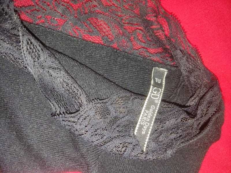 Bluzka/sweterek z koronką, rozm.S/M - Bluzka NA ŚWIĘTA, WIGILIĘ