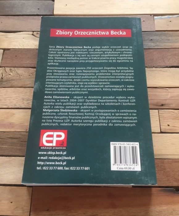 A.Elżanowska, M.Śledziewska: Prawo Zamówień Publicznych. C.H.Beck