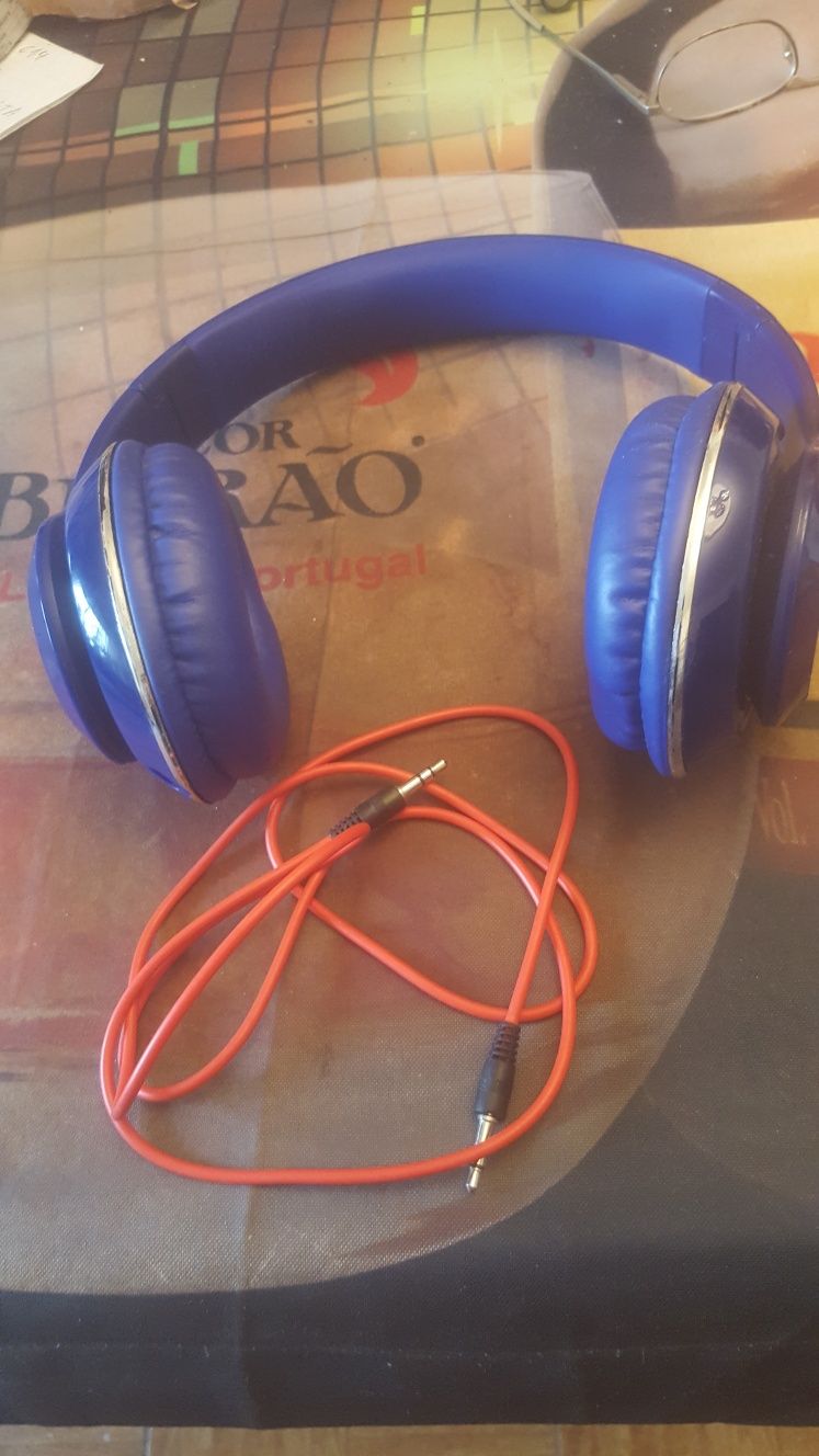 Auscultadores Bluetooth Azul  Novos