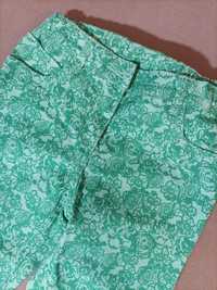 Spodnie dżinsy 134 dziewczęce zielone
