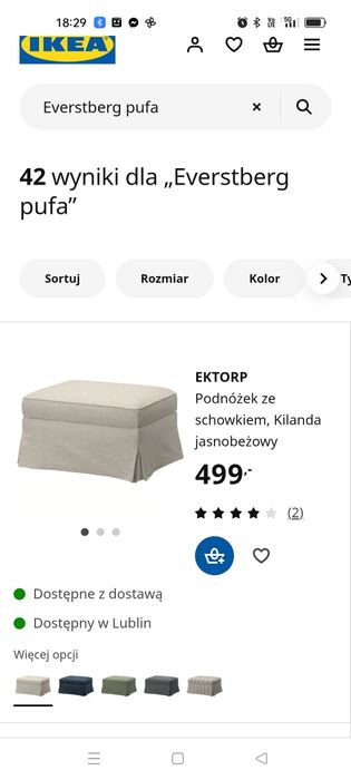 Komplet kanap Ikea kwiaty i puffa