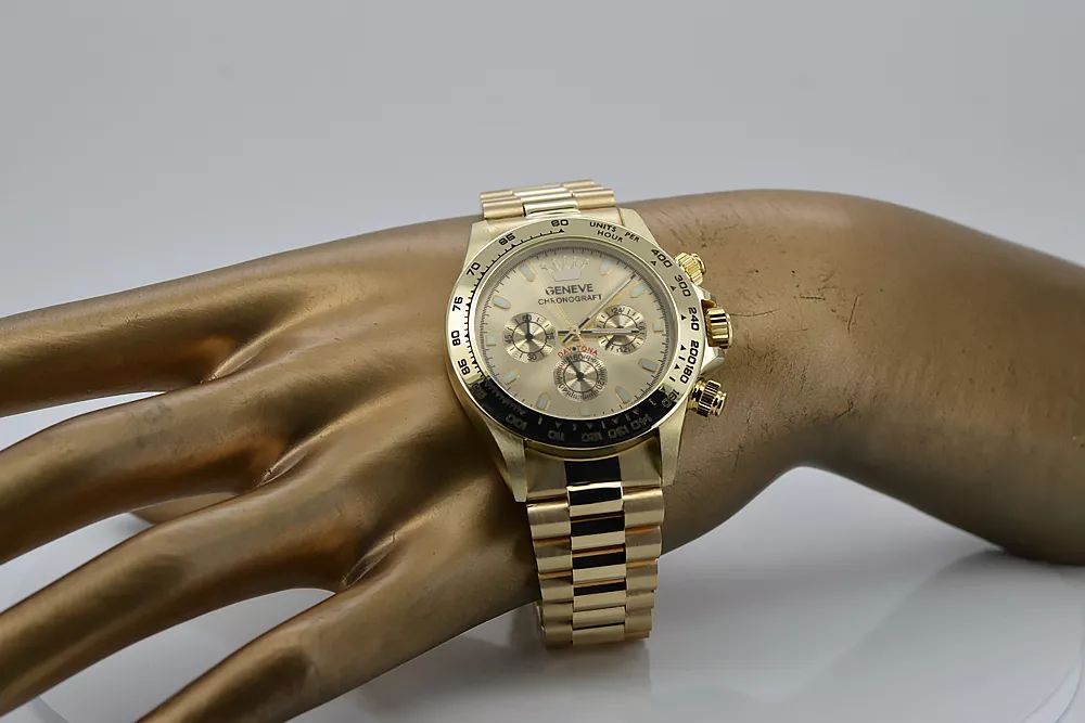 Złoty zegarek z bransoletą męski 14k Geneve mw014ydg&mbw015y Wrocław