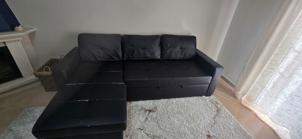 Sofá 3 Lugares com Chaise Longue e Arrumação