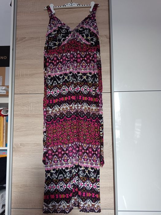 Długa maxi sukienka z wiskozy hippie boho festival etno M 38 też na S