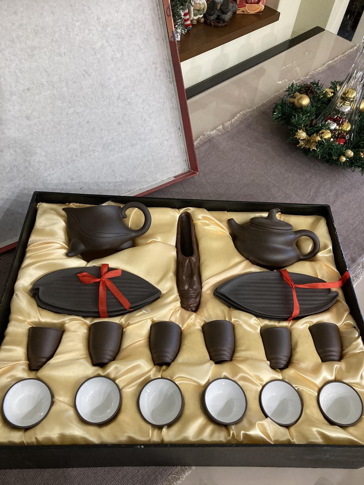 Набор для чайной церемонии "Инь Ян", исинская глина, 16 предметов