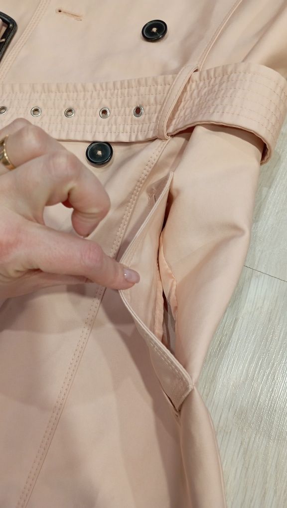 Тренч пальто Zara, персиковий, розмір S