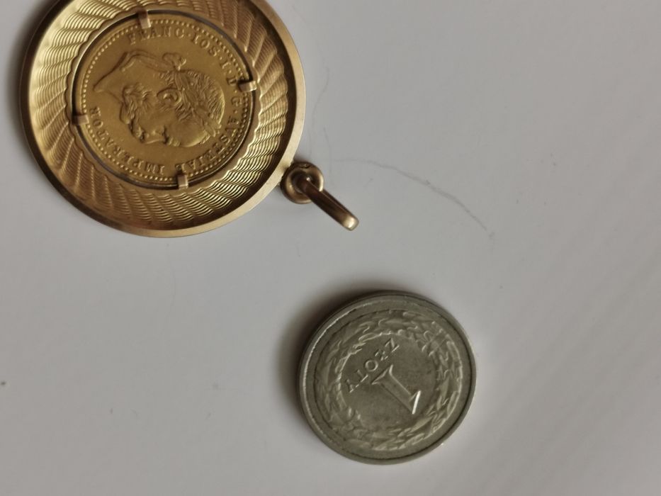 Złota moneta przywieszka excluzywna Unisex Próba złota 750/950