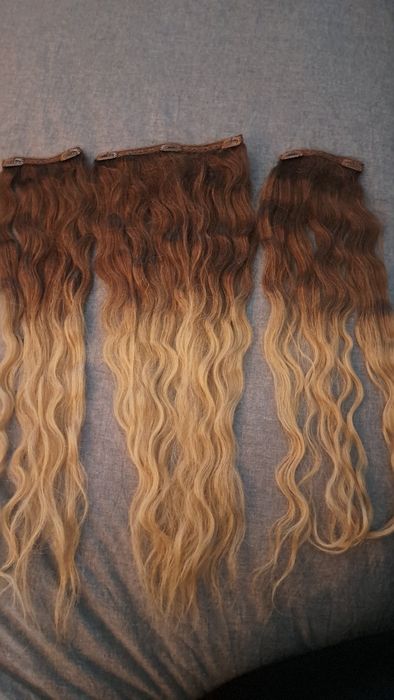 Włosy naturalne prawdziwe indyjskie 55 cm ombre