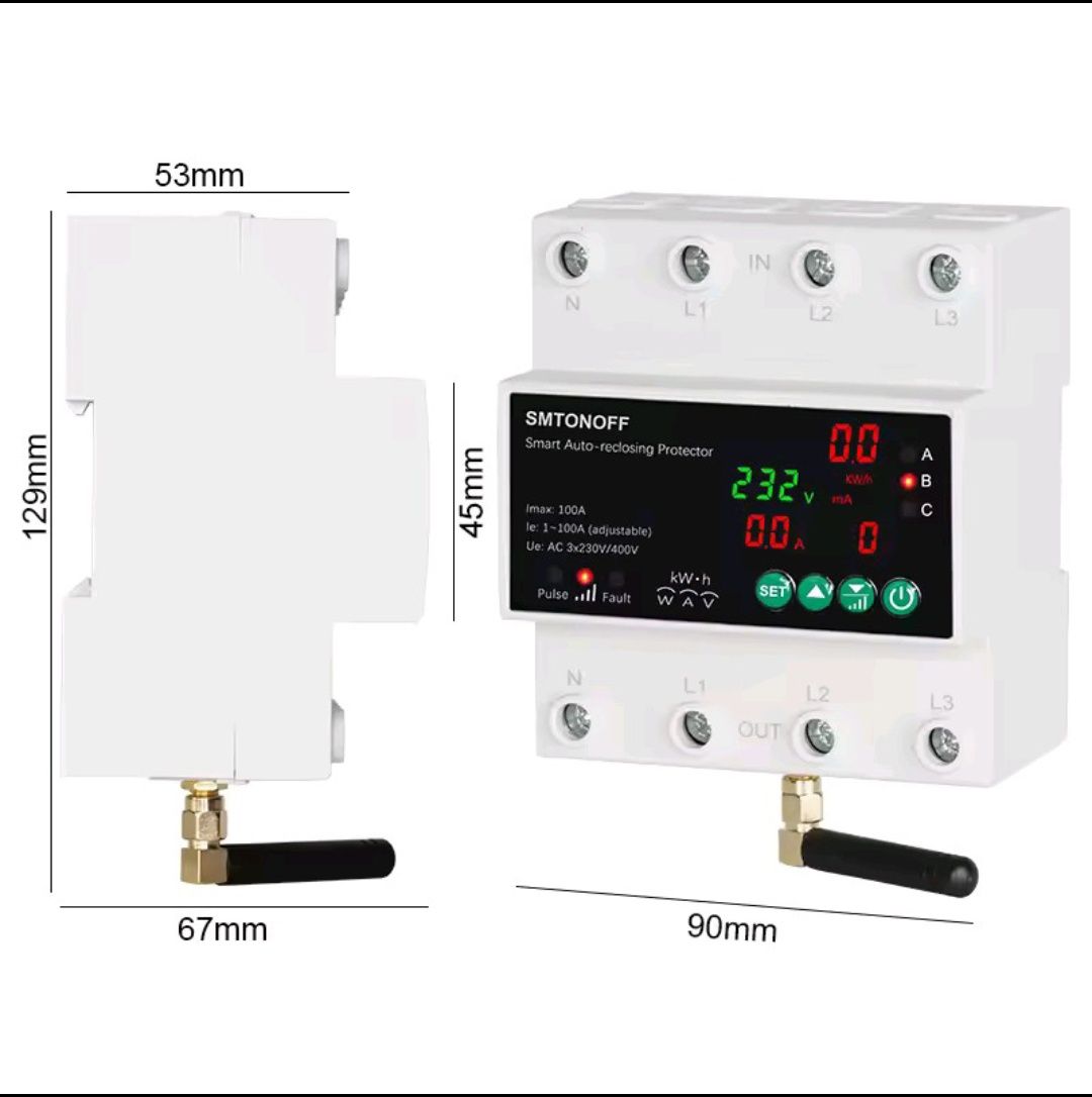 Disjuntor inteligente 4P 100amp Trifásico