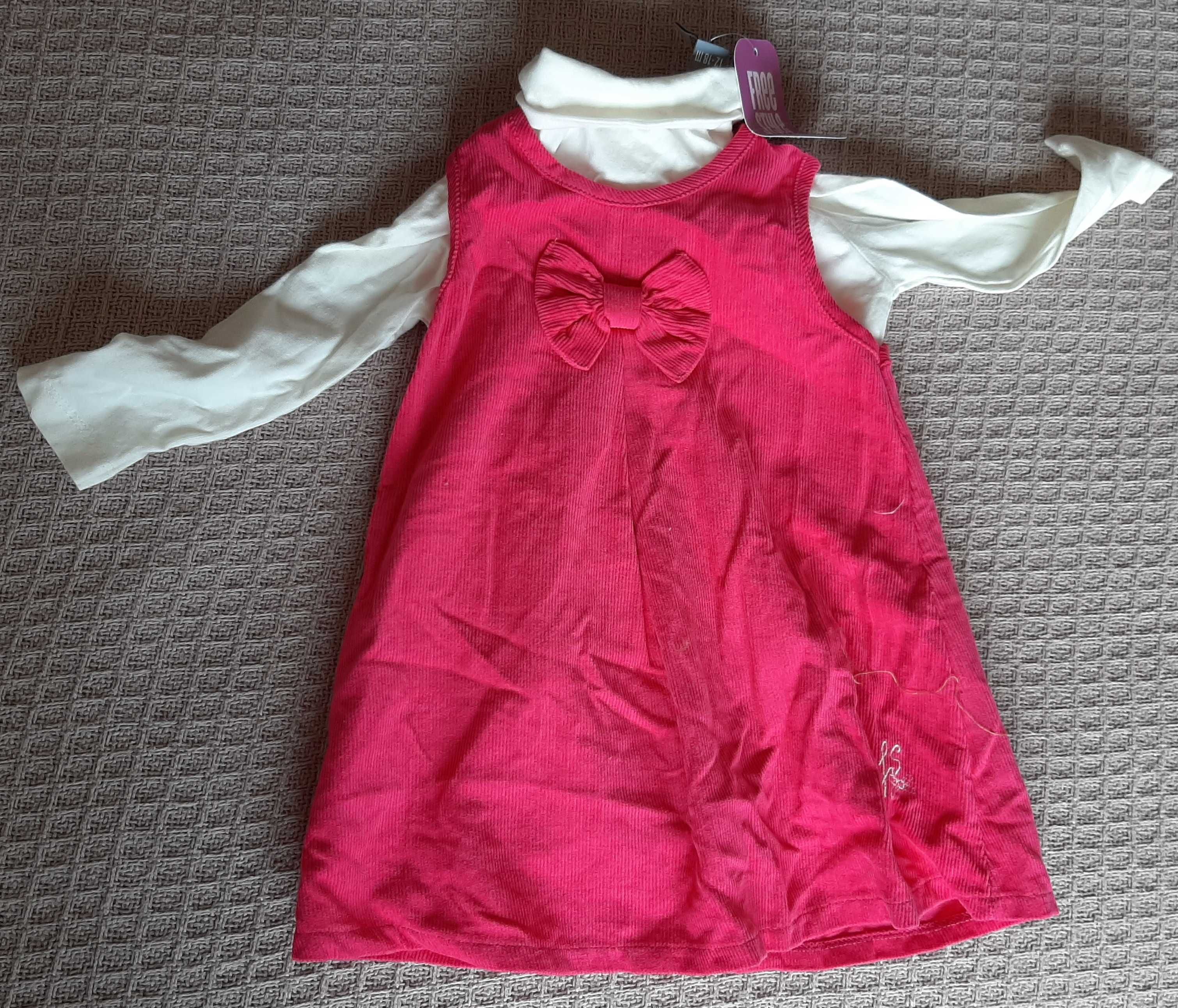 Conjunto de menina - vestido e camisola - 12-18 meses - novo